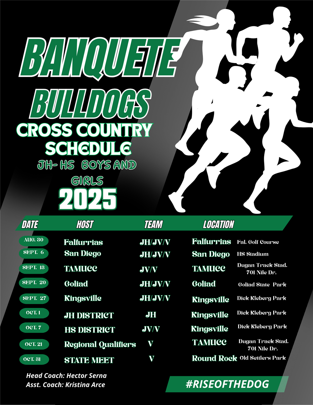 cross country schedule